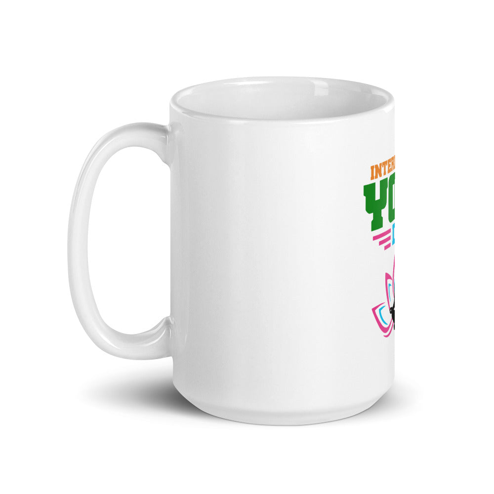 INTERNATIONAL YOGA DAY - White glossy mug