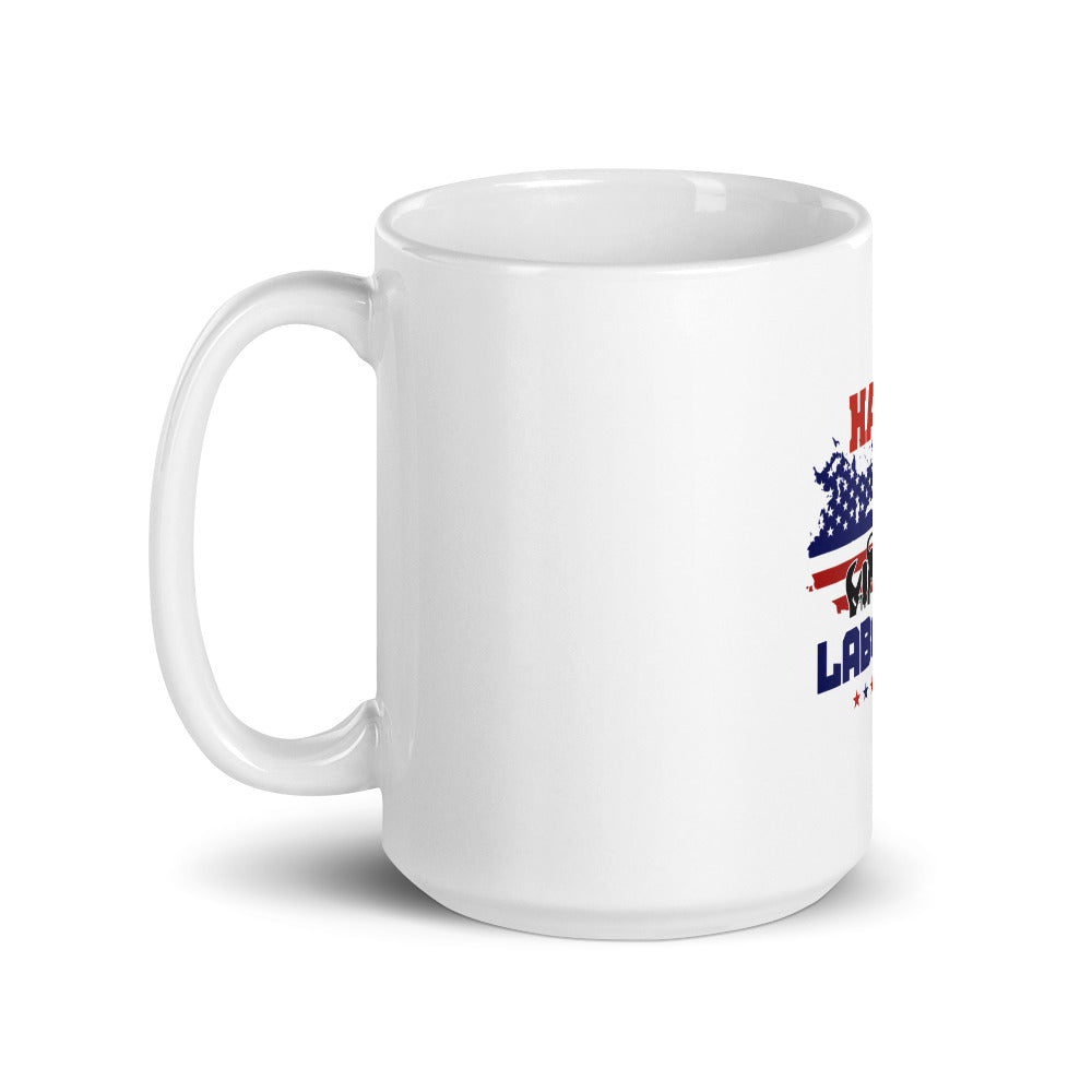 HAPPY LABOR DAY - White glossy mug