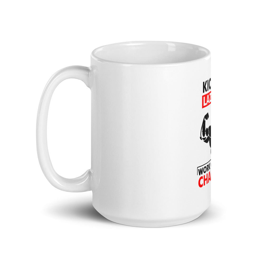 KICK OFF LAZINESS - White glossy mug