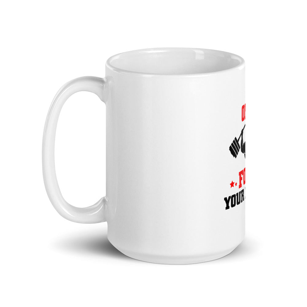 ONLY FOCUS YOUR FITNESS - White glossy mug
