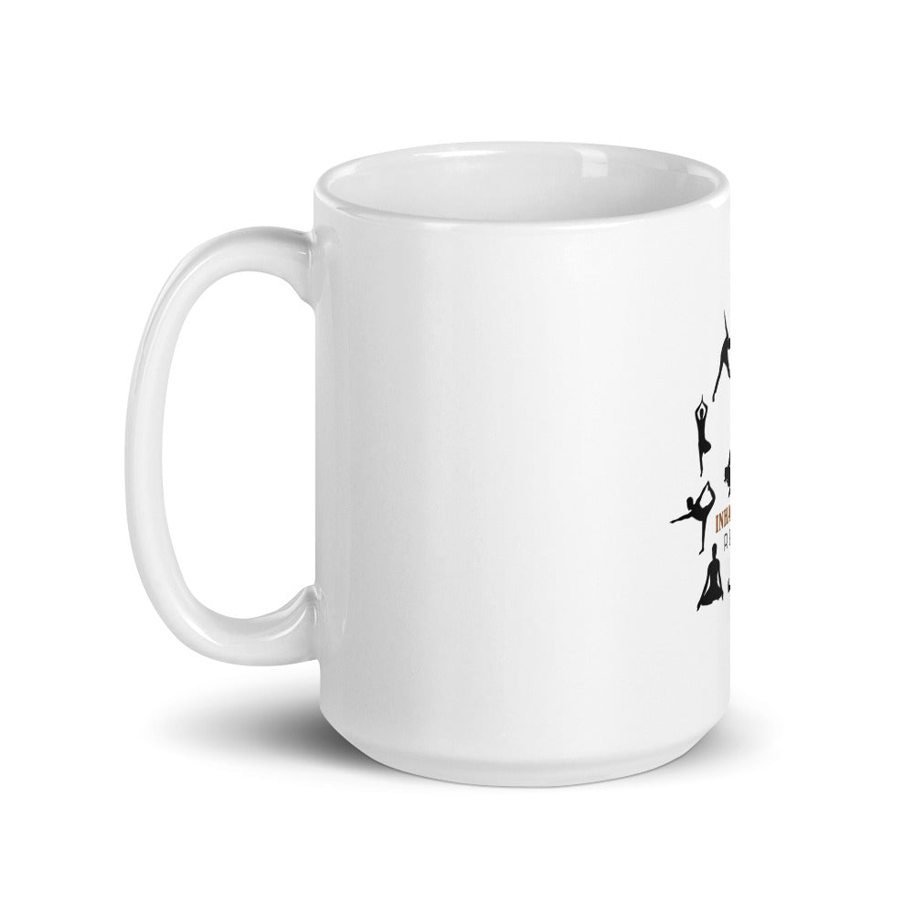 INHALE EXHALE REPEAT - White glossy mug