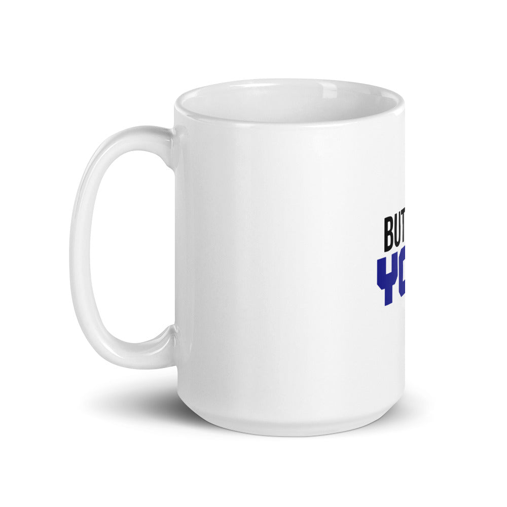 BUT FIRST YOGA - White glossy mug