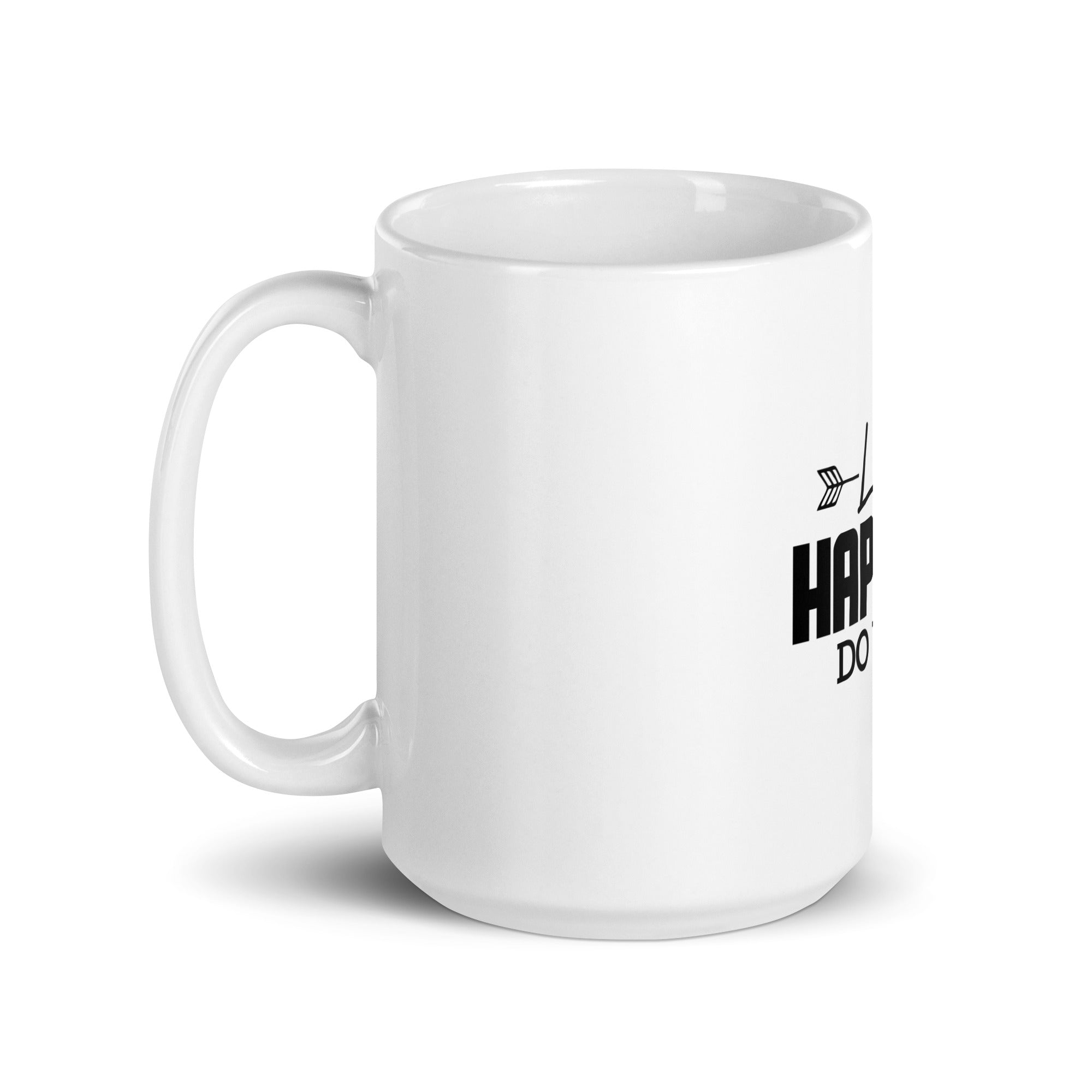 LIFE HAPPENS DO YOGA - White glossy mug