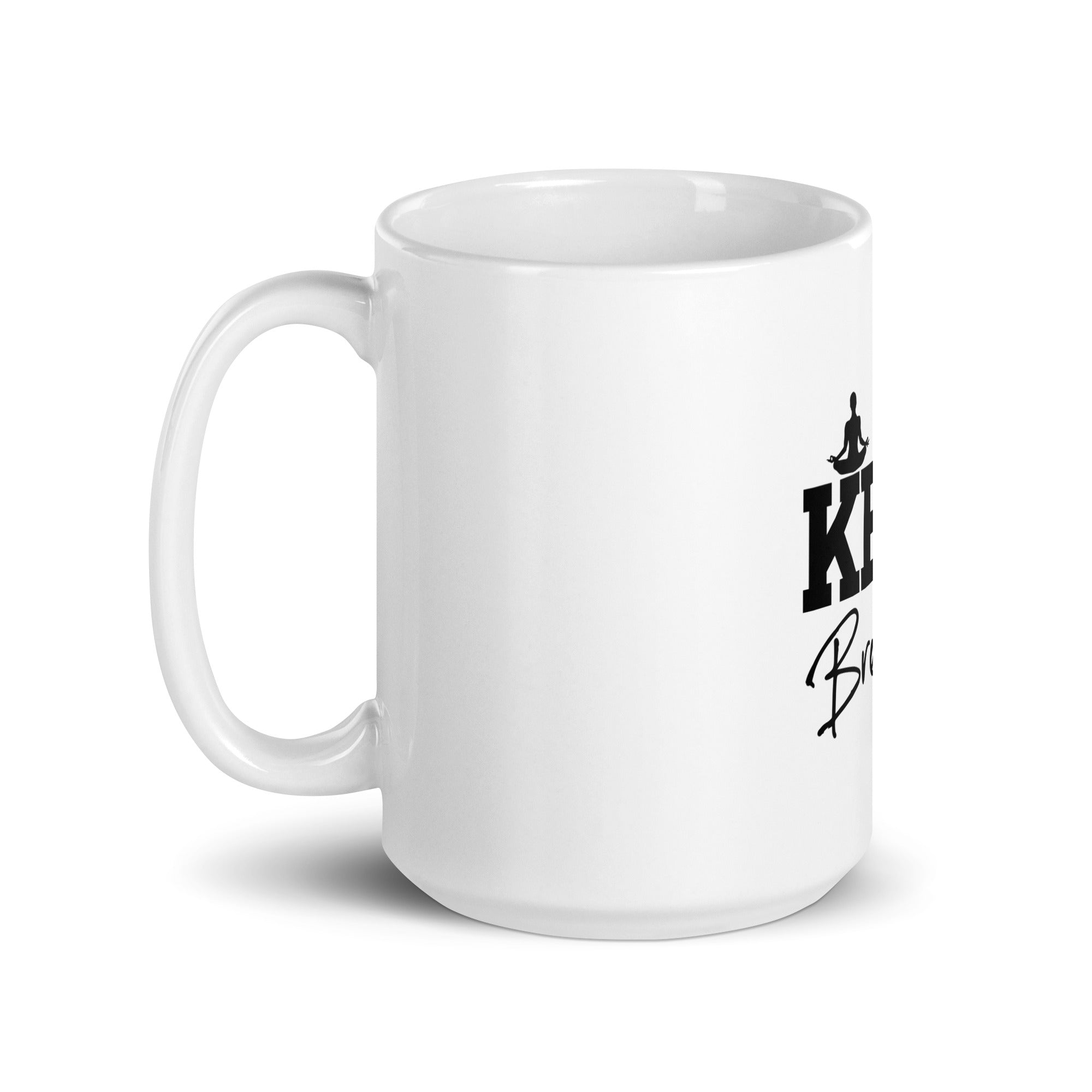 KEEP BREATHING - White glossy mug