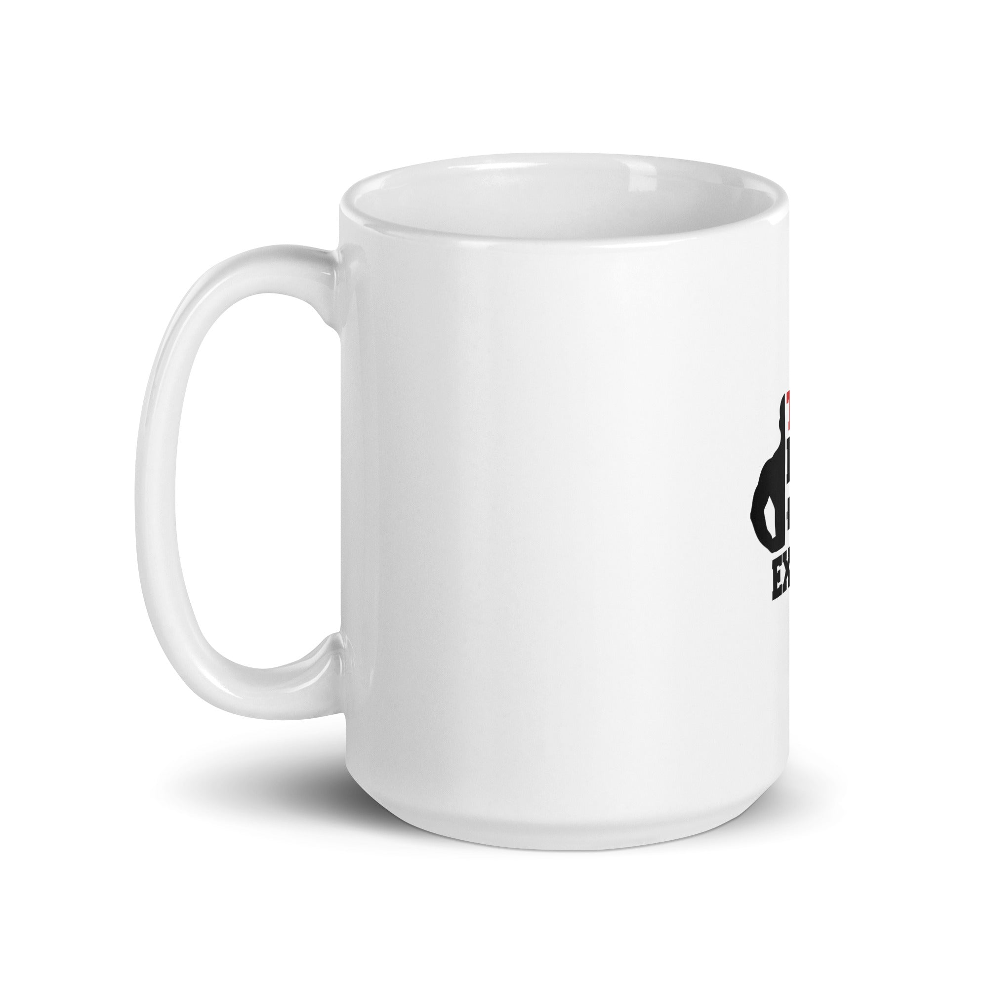 TRAIN HARD NO EXCUSES - White glossy mug