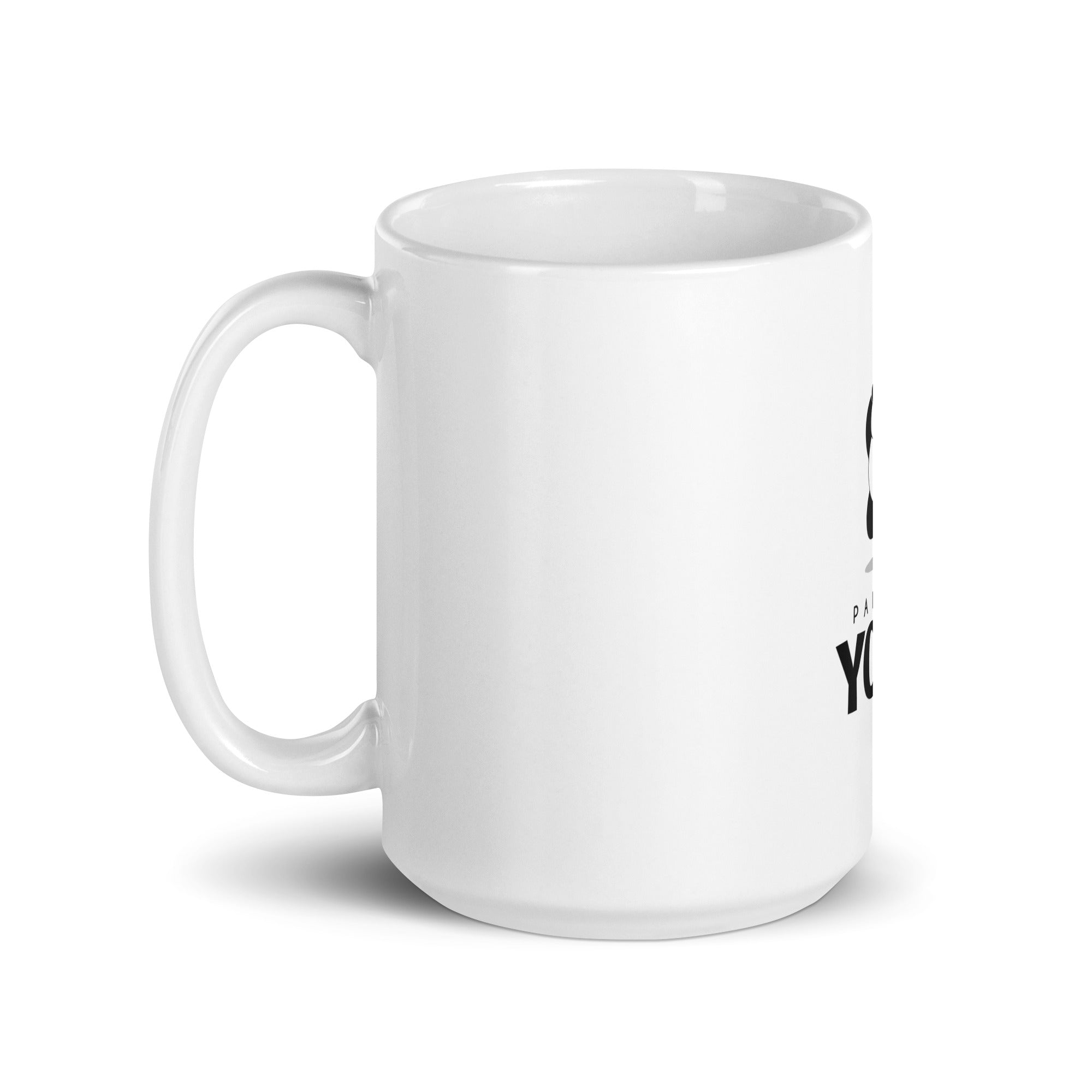 PANDA'S YOGA - White glossy mug