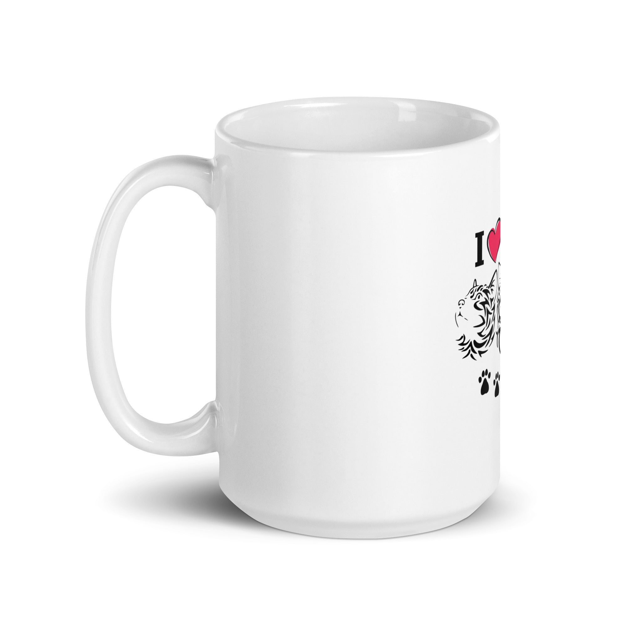 I LOVE CATS - White glossy mug