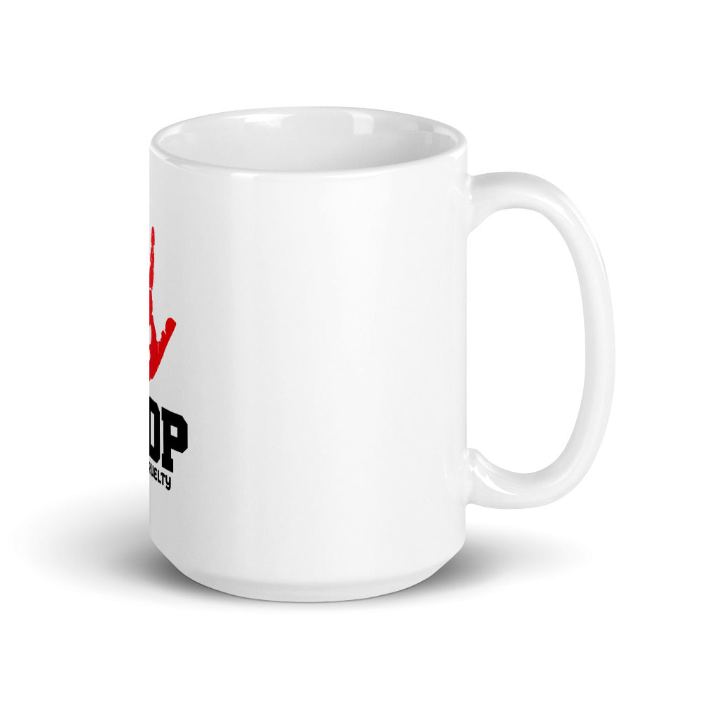 STOP ANIMAL CRUELTY - White glossy mug