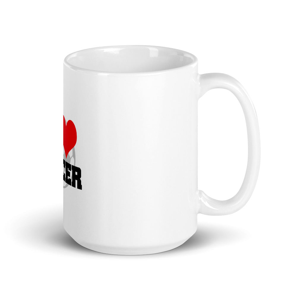 I LOVE SOCCER - White glossy mug