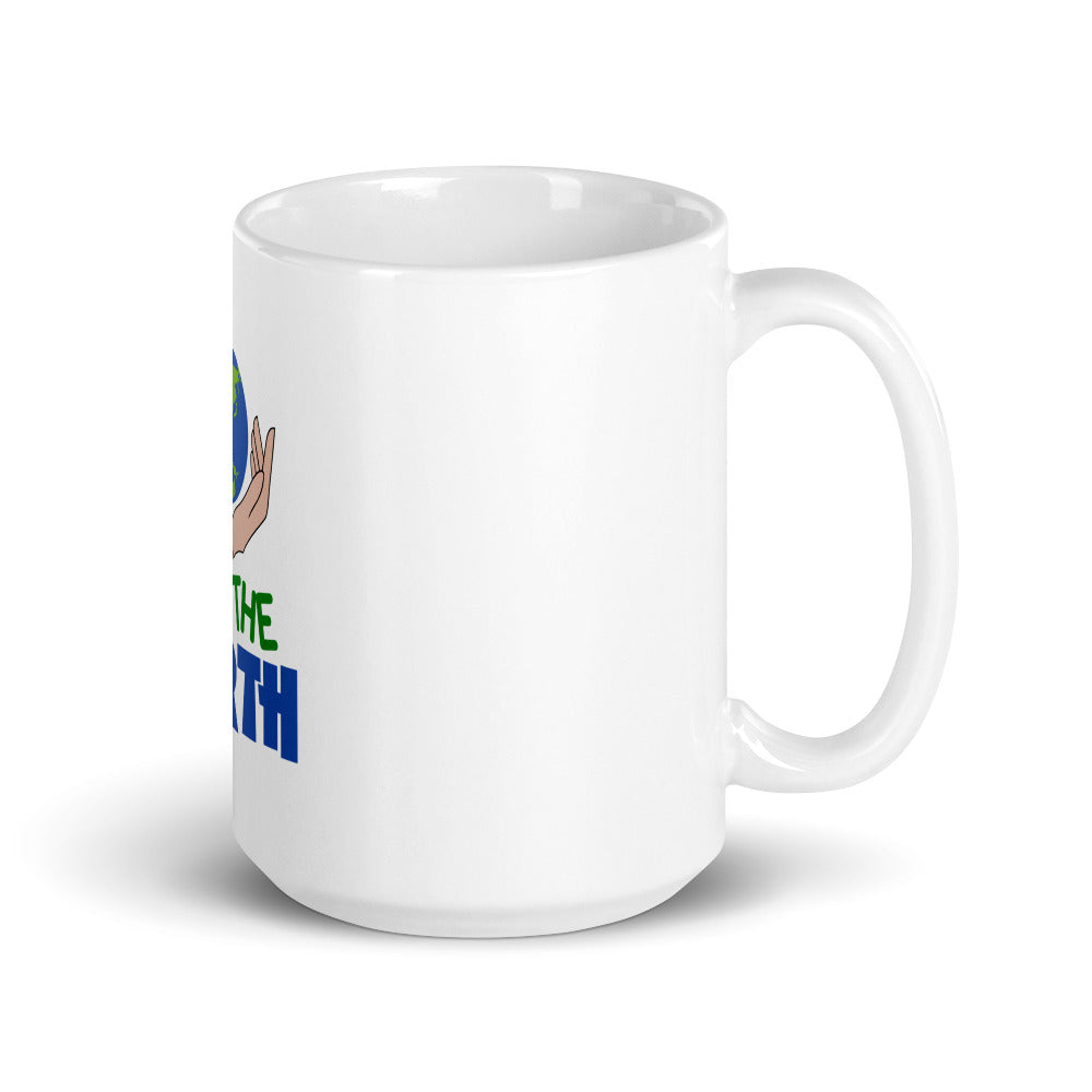 SAVE THE EARTH - White glossy mug