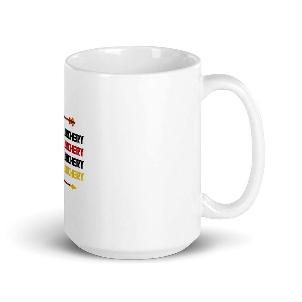 EAT-ARCHERY... - White glossy mug