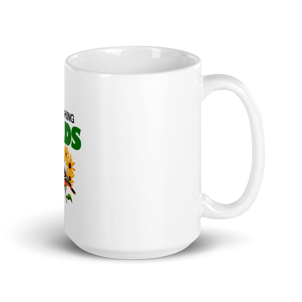 SHHH... I'M WATCHING BIRDS - White glossy mug