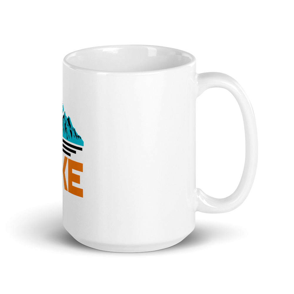 LET'S HIKE - White glossy mug