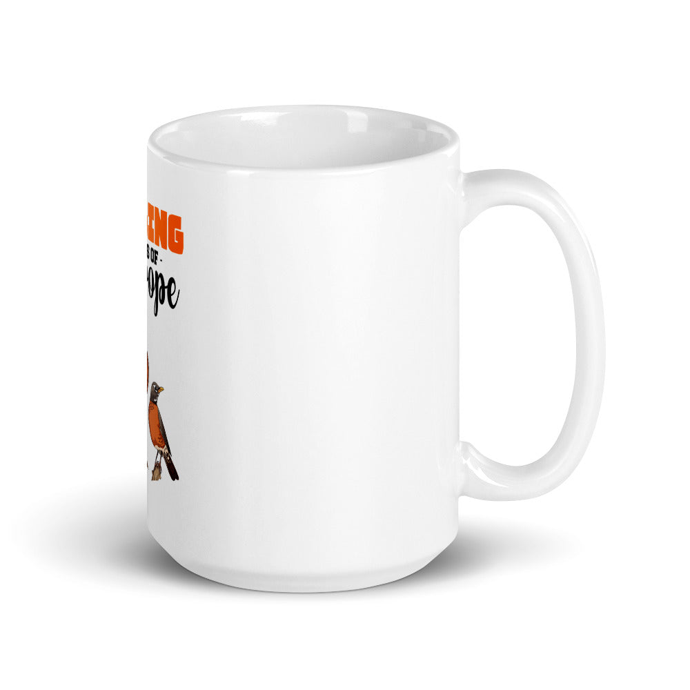 SINGING BIRDS OF EUROPE - White glossy mug