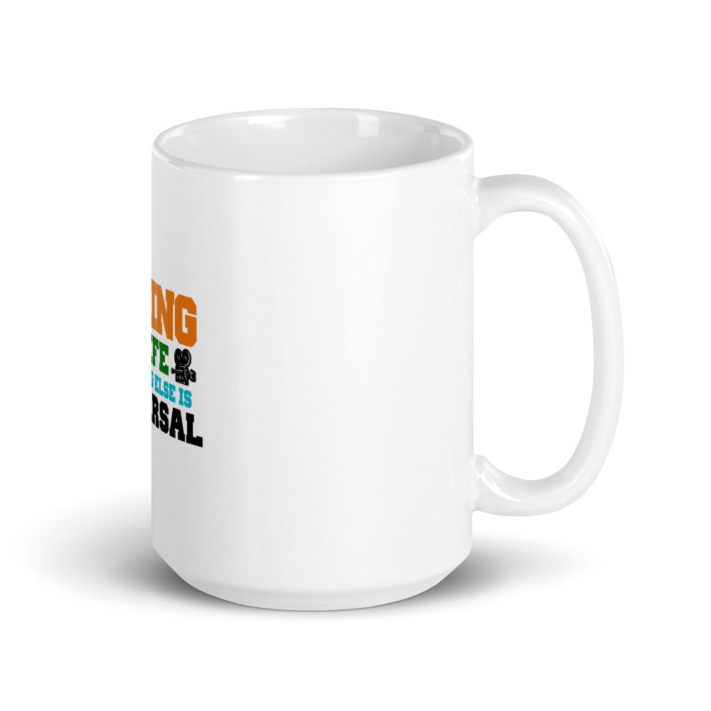 ACTING IS LIFE - White glossy mug