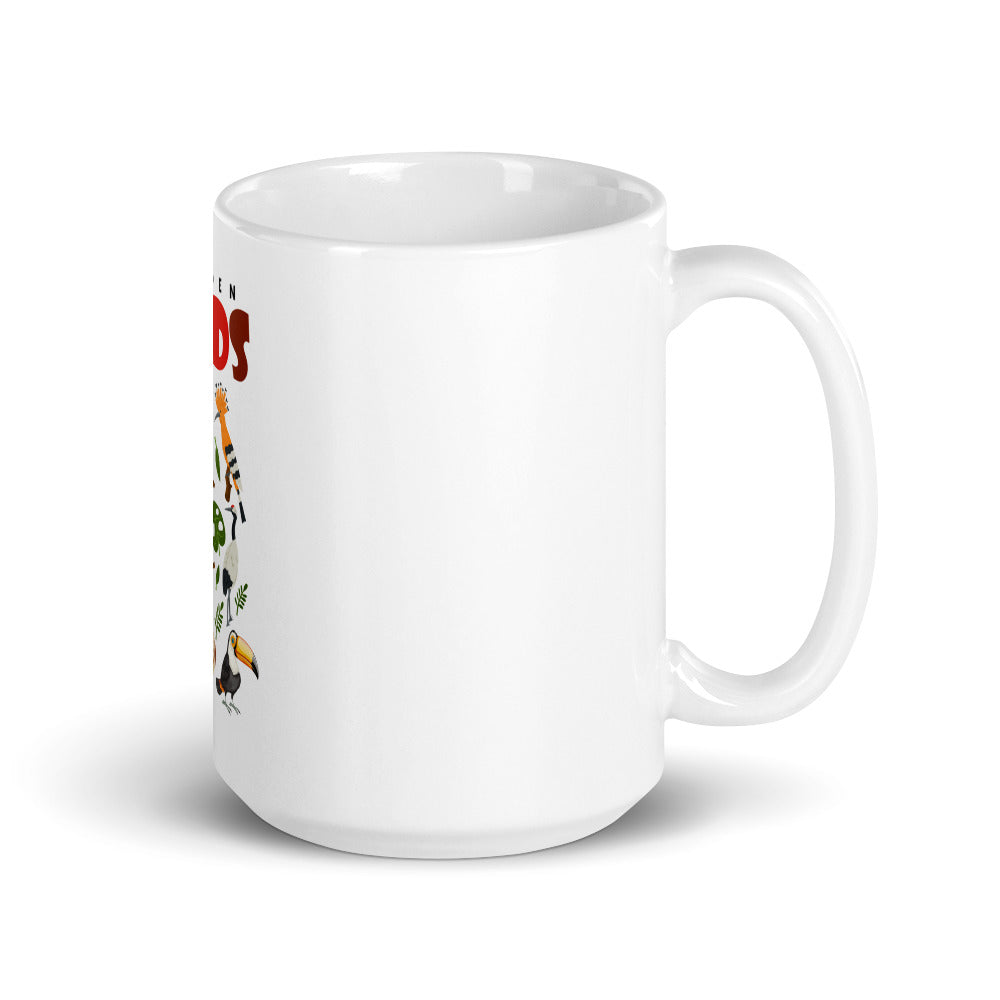 GOLDEN BIRDS - White glossy mug