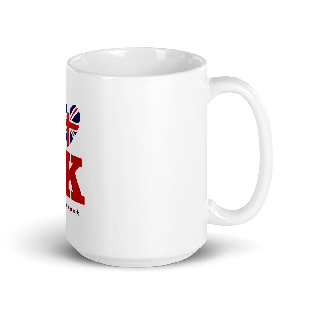 I LOVE UK - White glossy mug
