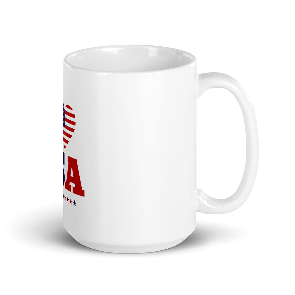 I LOVE USA - White glossy mug