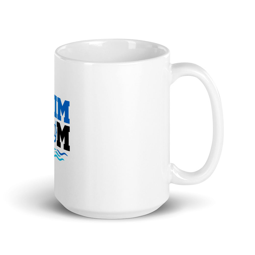 SWIM MOM - White glossy mug