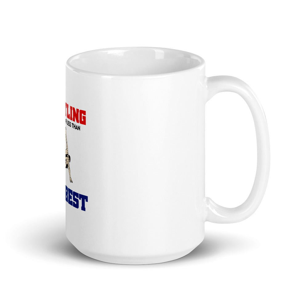 WRESTLING - White glossy mug