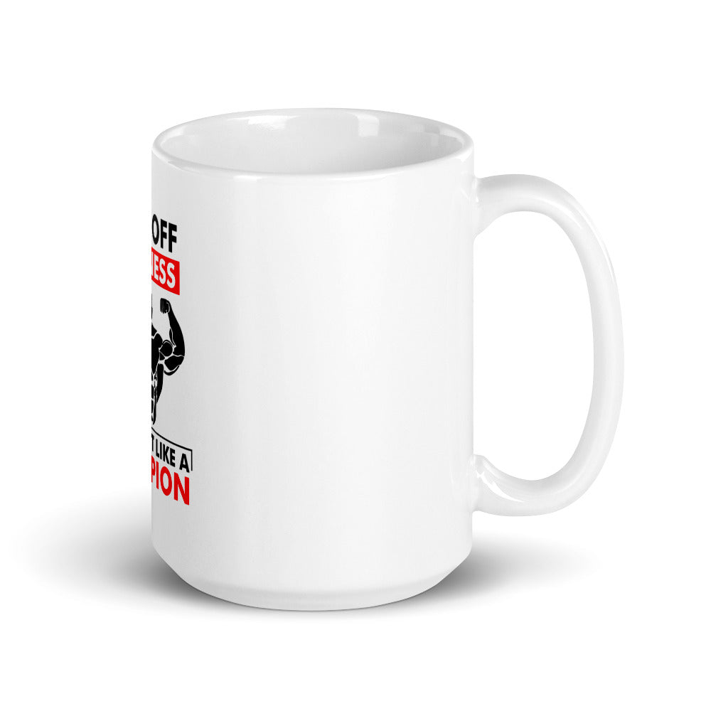 KICK OFF LAZINESS - White glossy mug