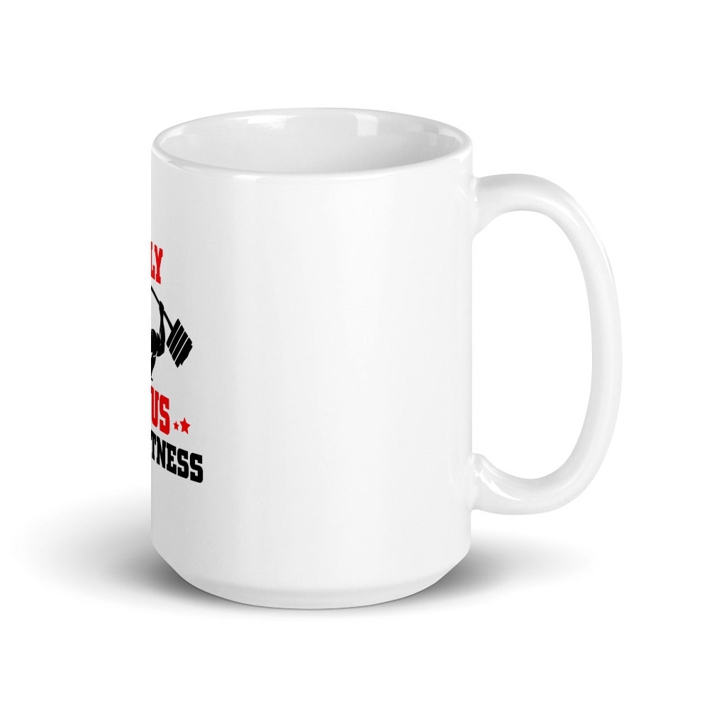 ONLY FOCUS YOUR FITNESS - White glossy mug