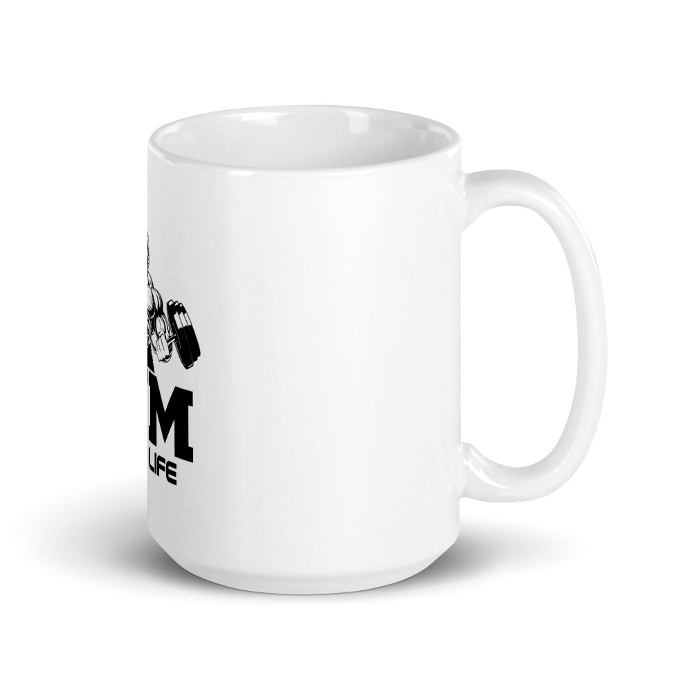 GYM IS MY LIFE - White glossy mug