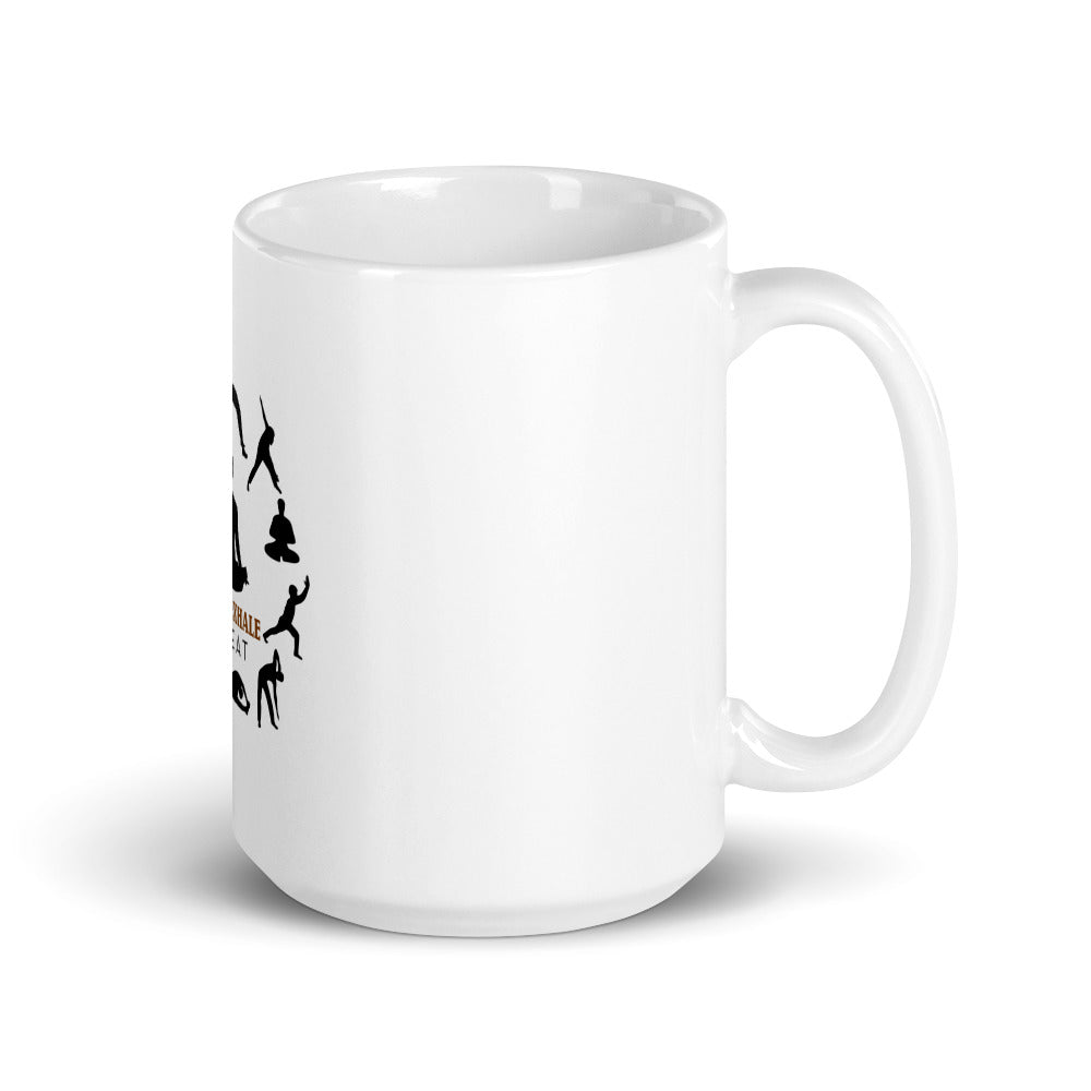 INHALE EXHALE REPEAT - White glossy mug