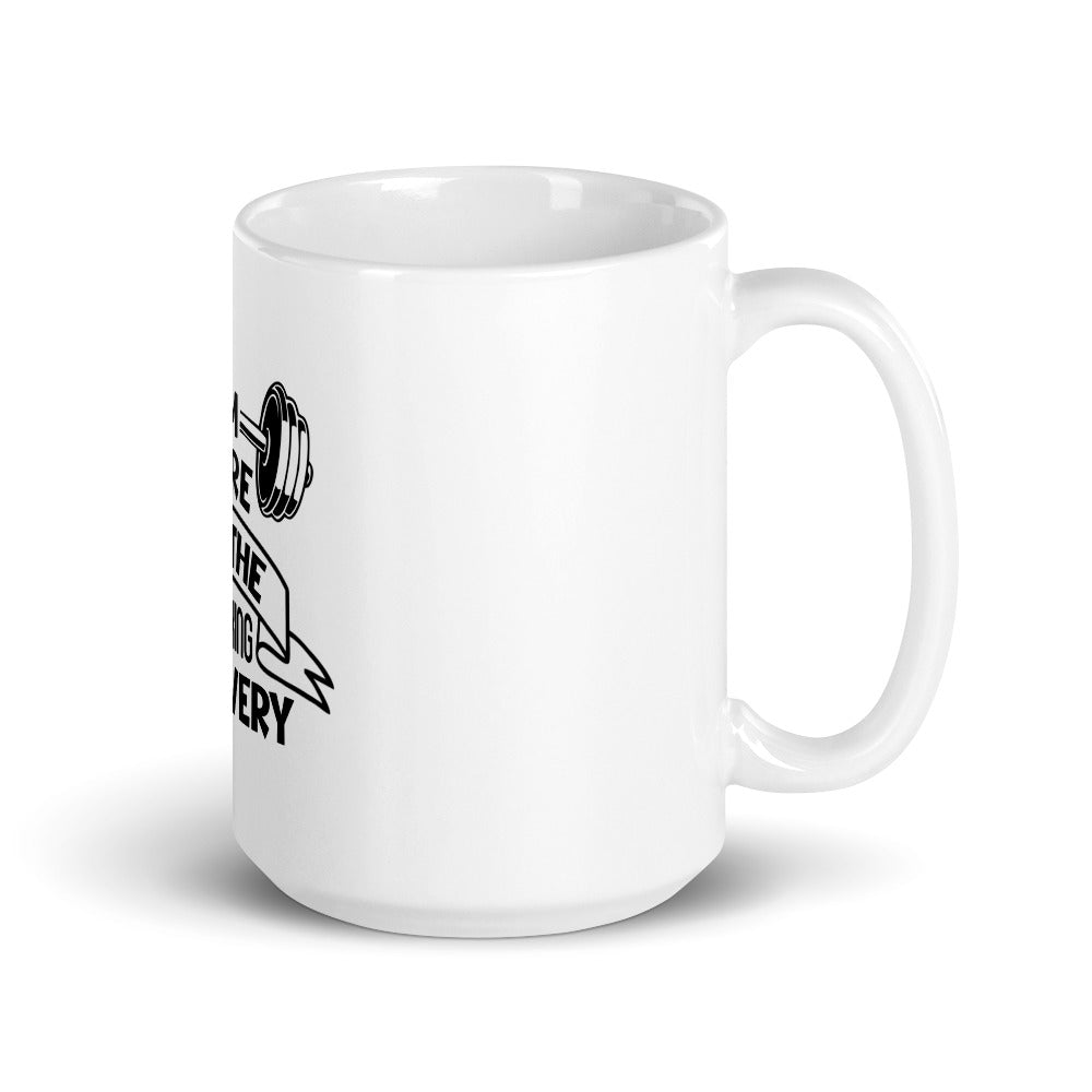 I'M HERE FOR THE WALKING RECOVERY - White glossy mug
