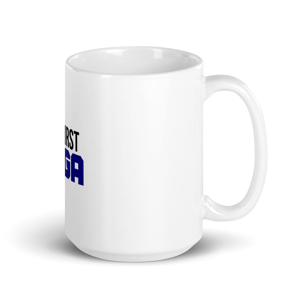BUT FIRST YOGA - White glossy mug