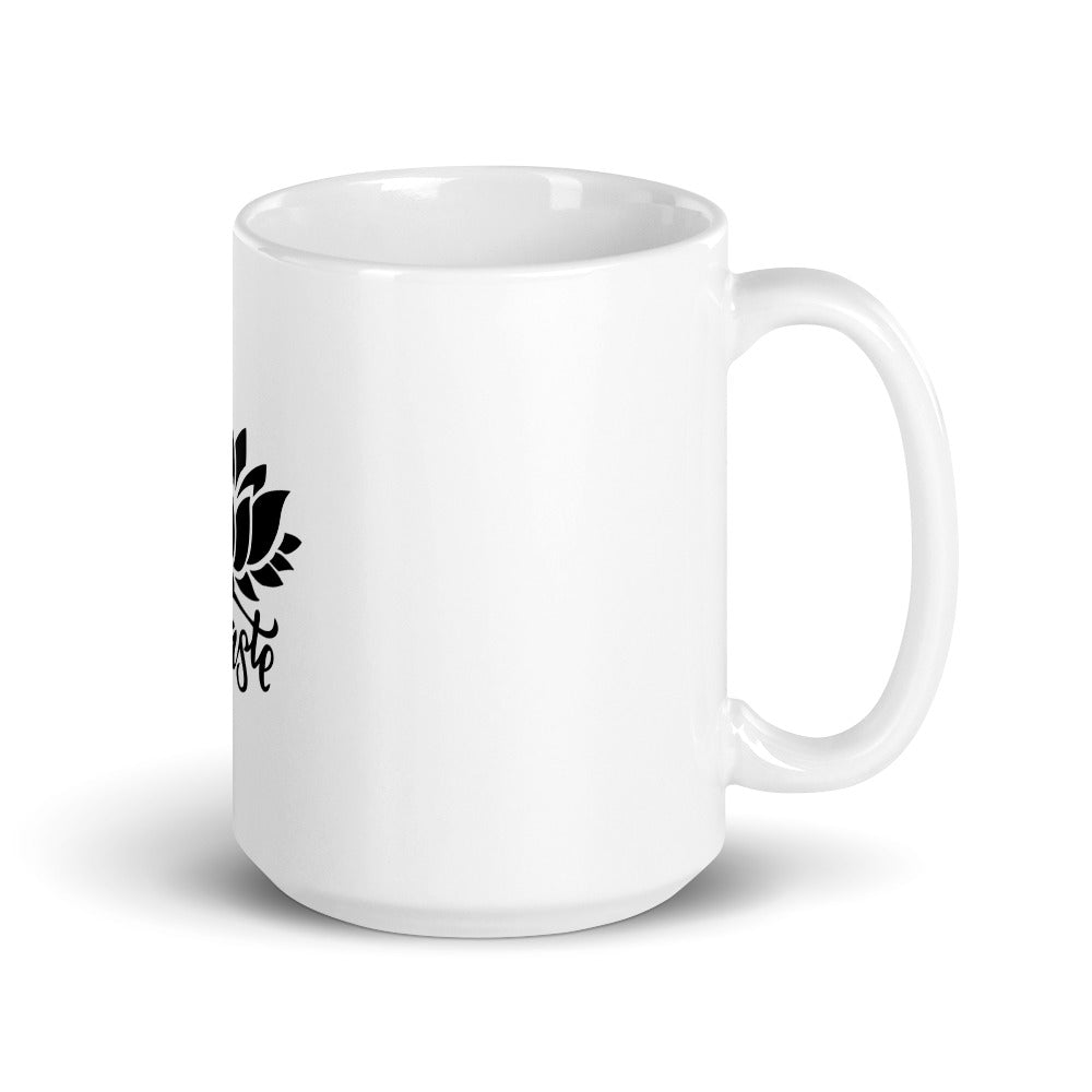 NAMASTE - White glossy mug