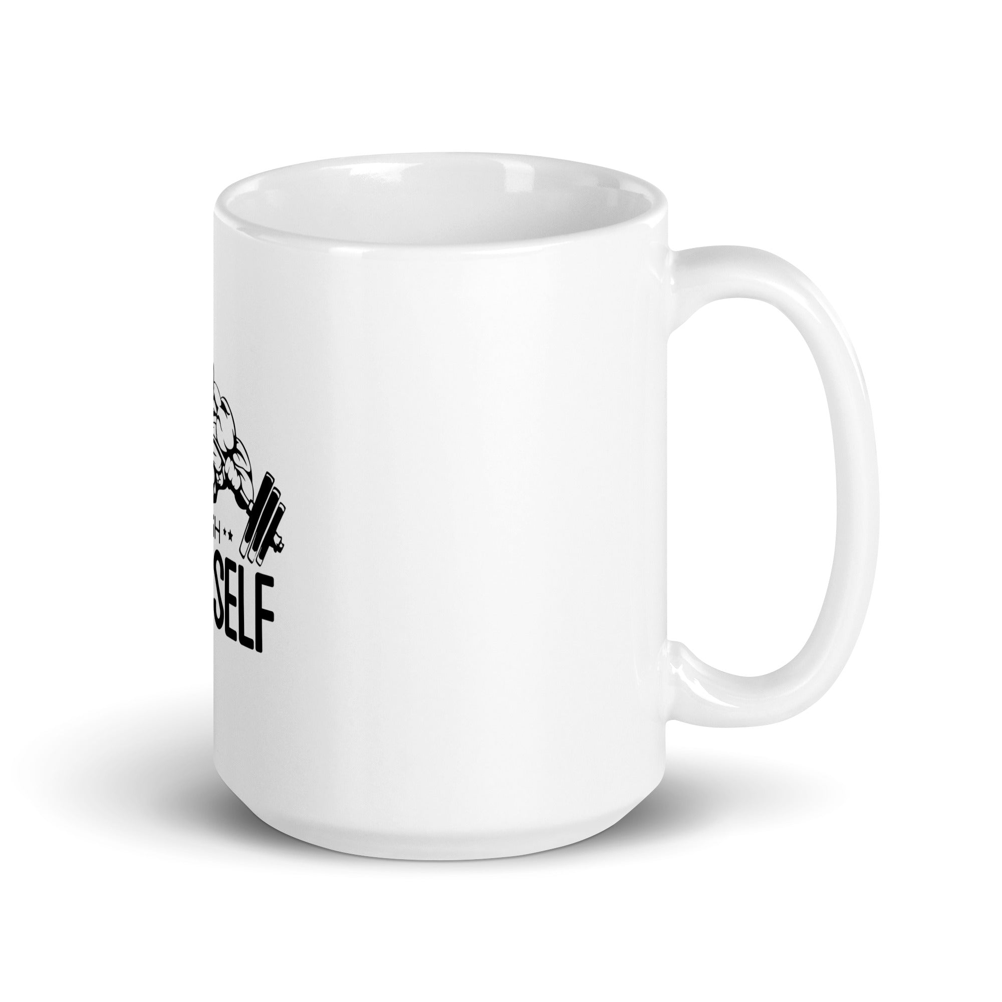 PUSH YOURSELF - White glossy mug