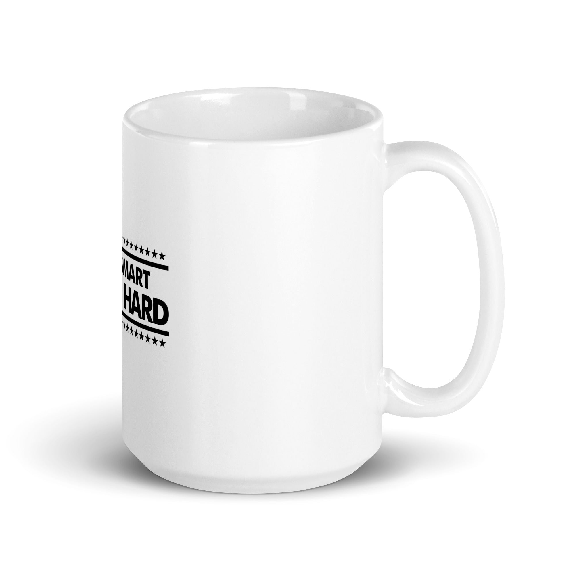 WORK SMART HUSTLE HARD - White glossy mug