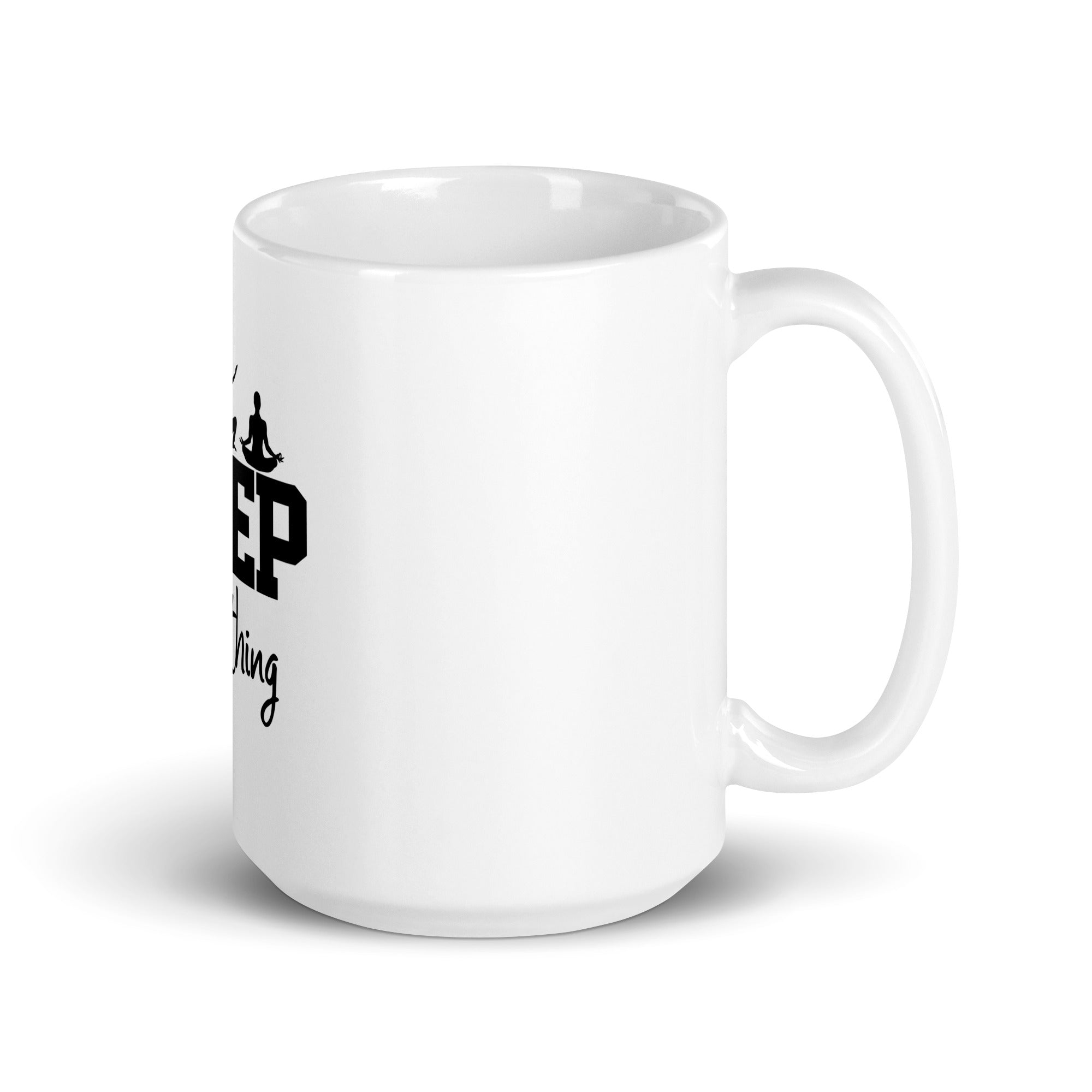 KEEP BREATHING - White glossy mug