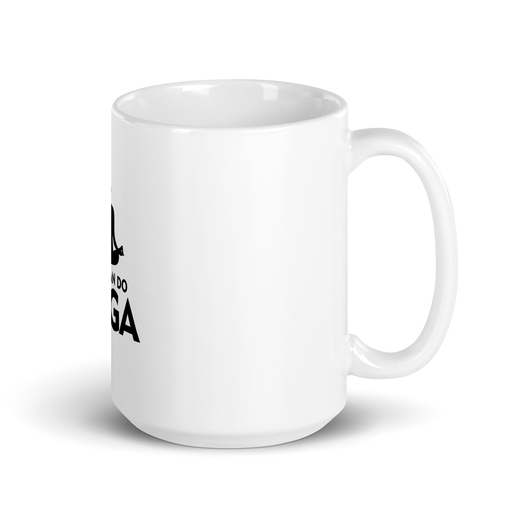 REAL MAN DO YOGA - White glossy mug