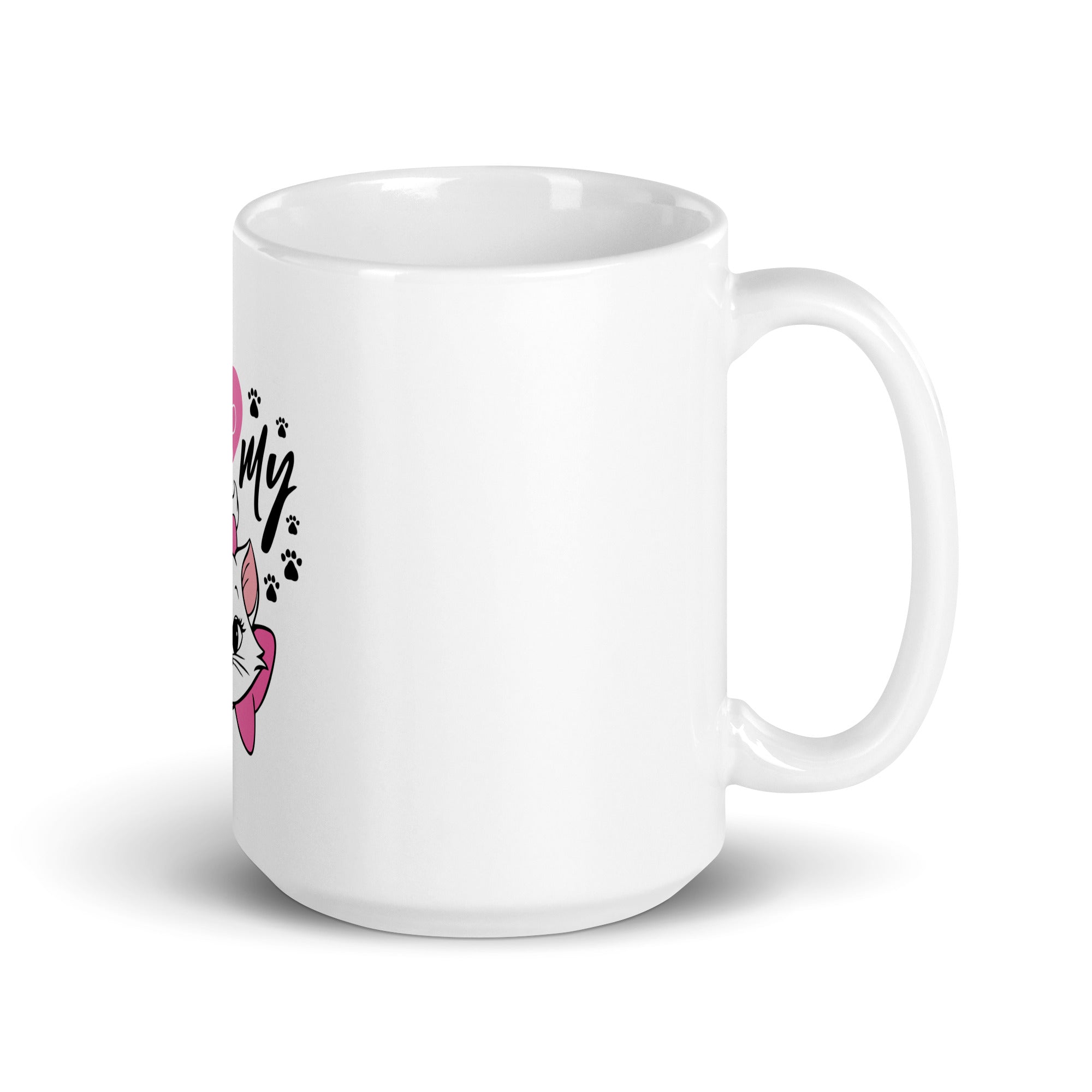 I LOVE MY CAT - White glossy mug