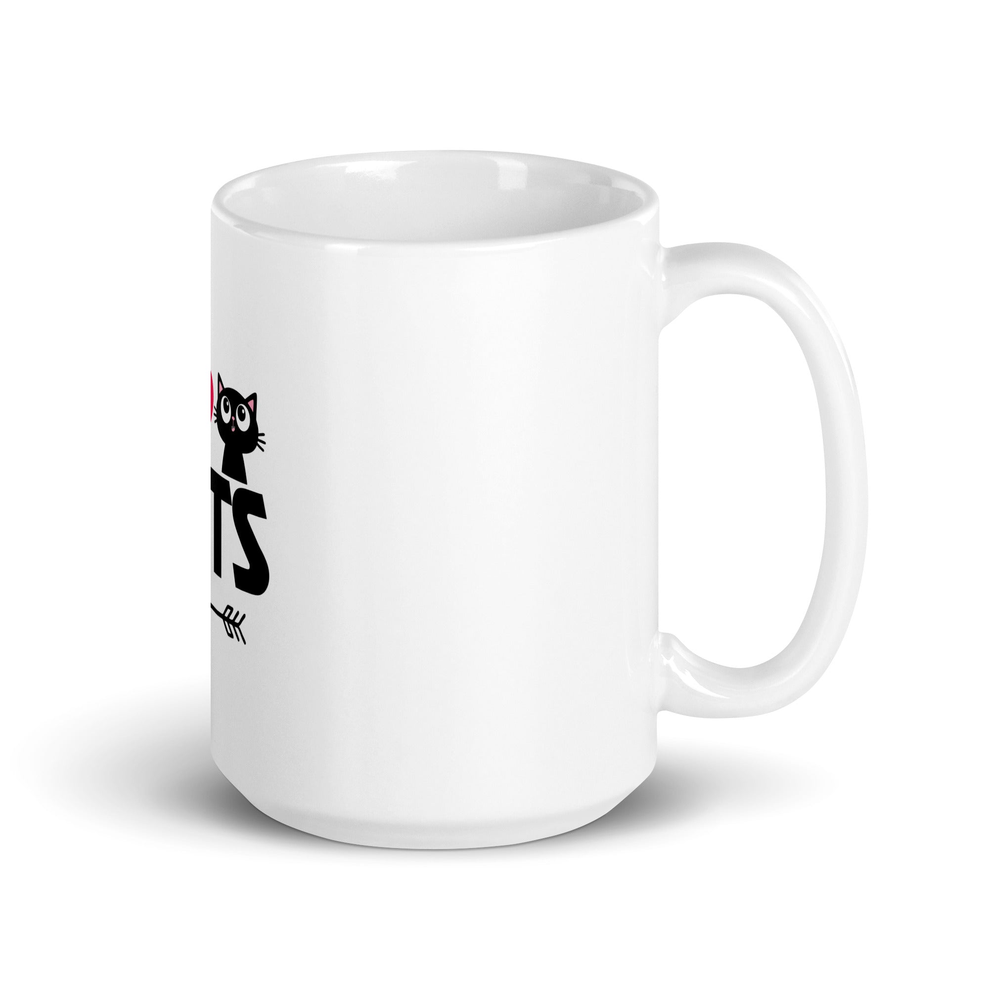 I LOVE CATS - White glossy mug