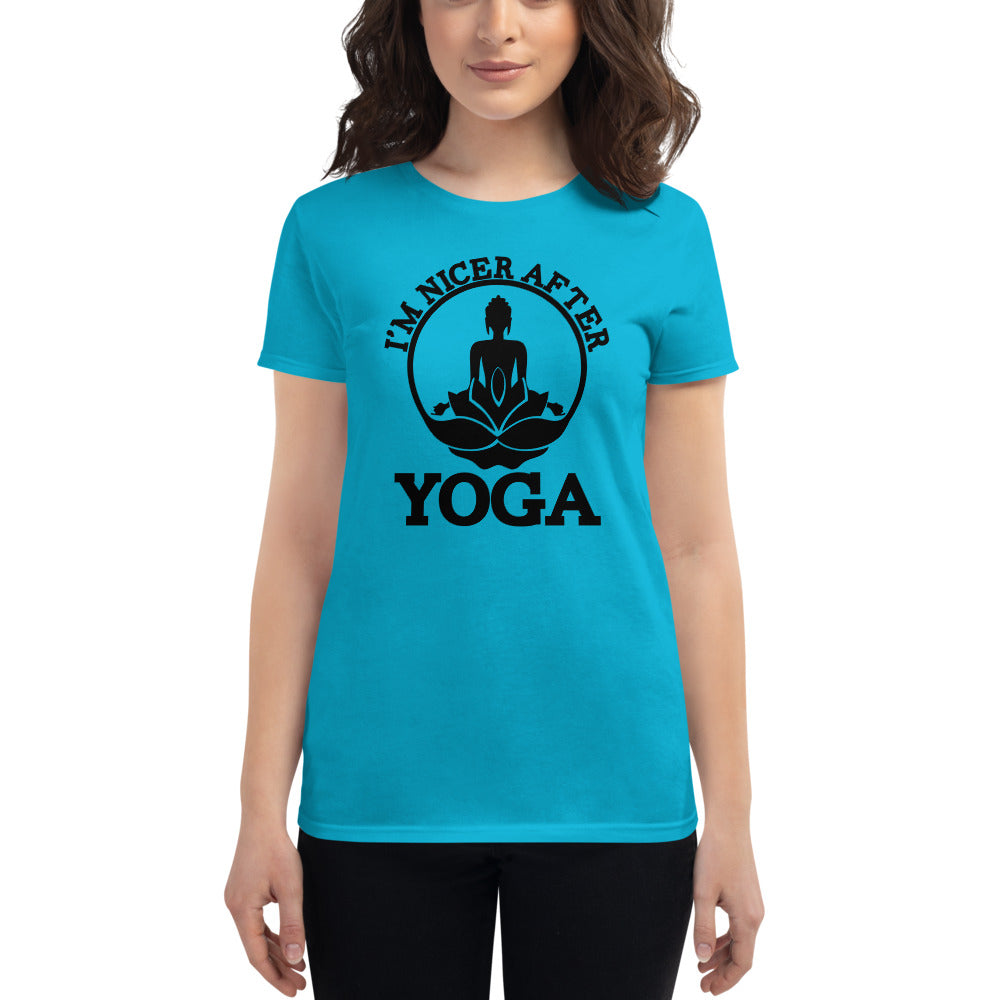 I'M NICER AFTER YOGA - Women's short sleeve t-shirt