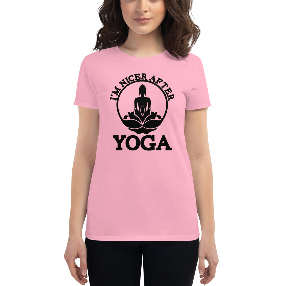 I'M NICER AFTER YOGA - Women's short sleeve t-shirt