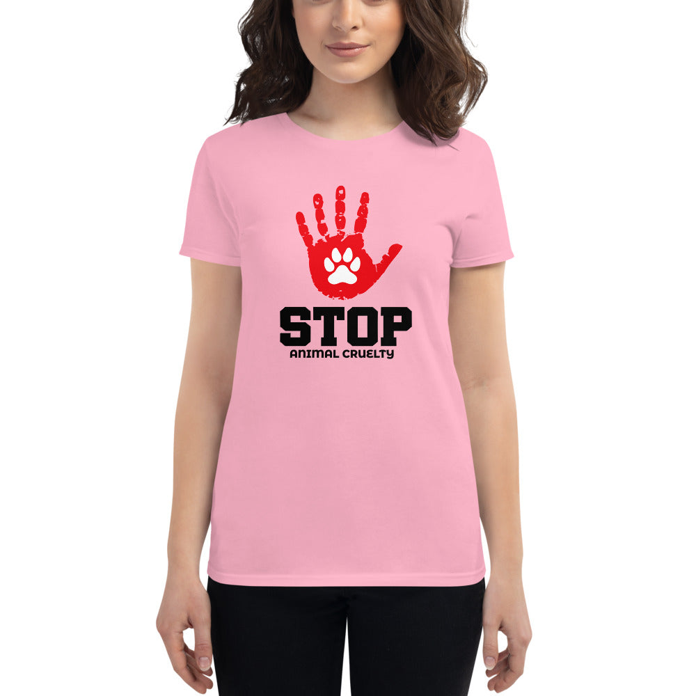 STOP ANIMAL CRUELTY - Women's short sleeve t-shirt