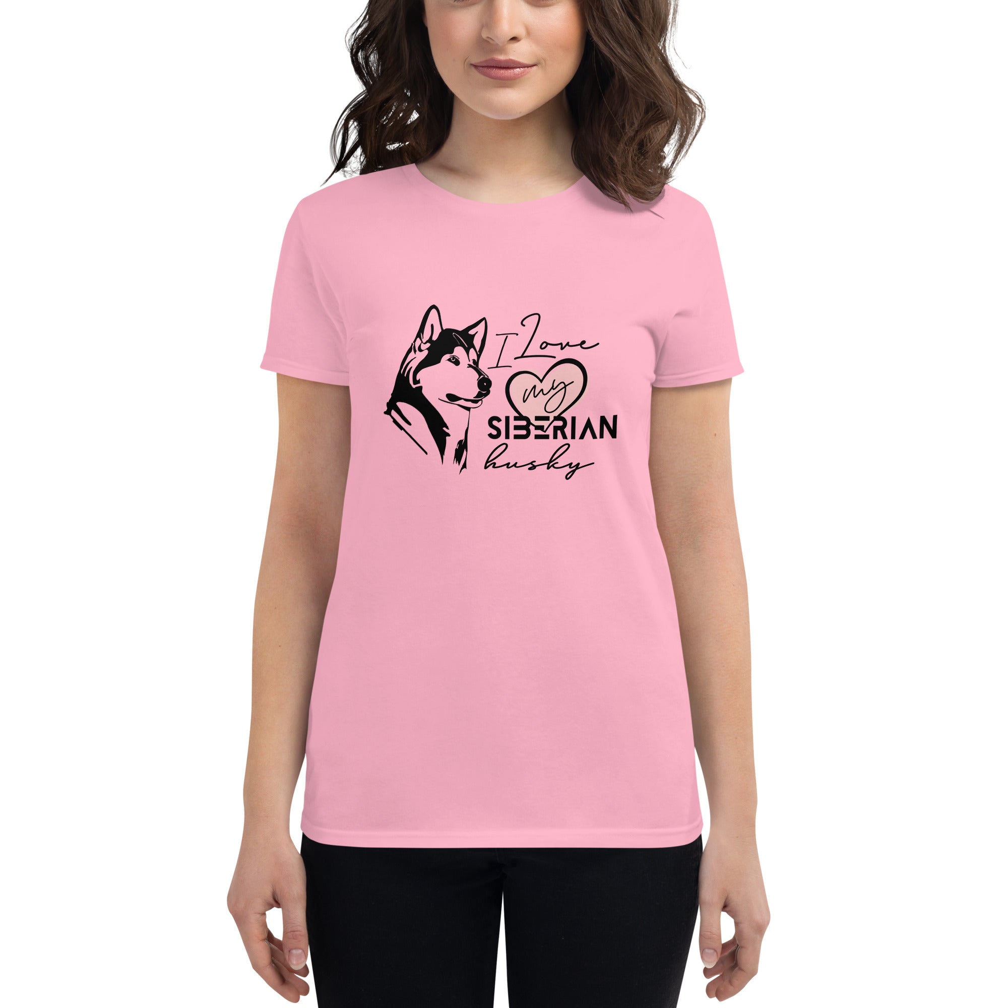 I LOVE MY SIBERIAN HUSKY - Women's short sleeve t-shirt