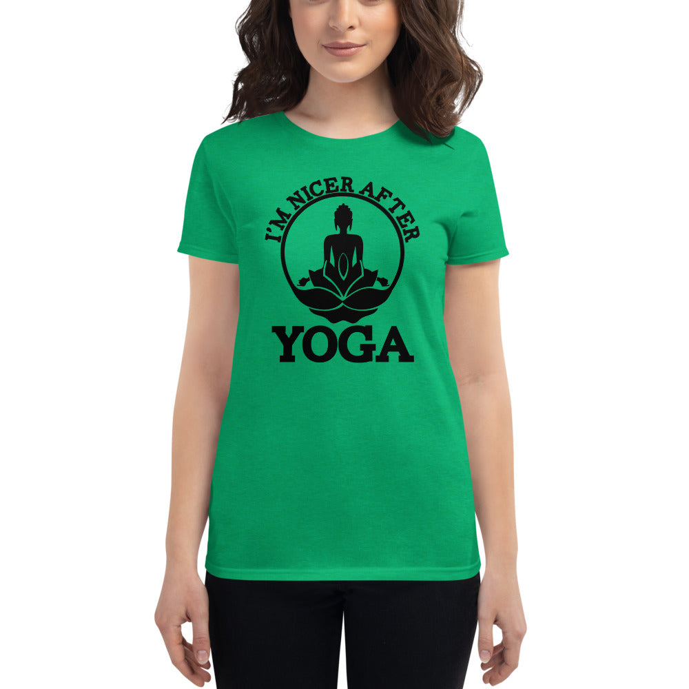 I'M NICER AFTER YOGA - Women's short sleeve t-shirt