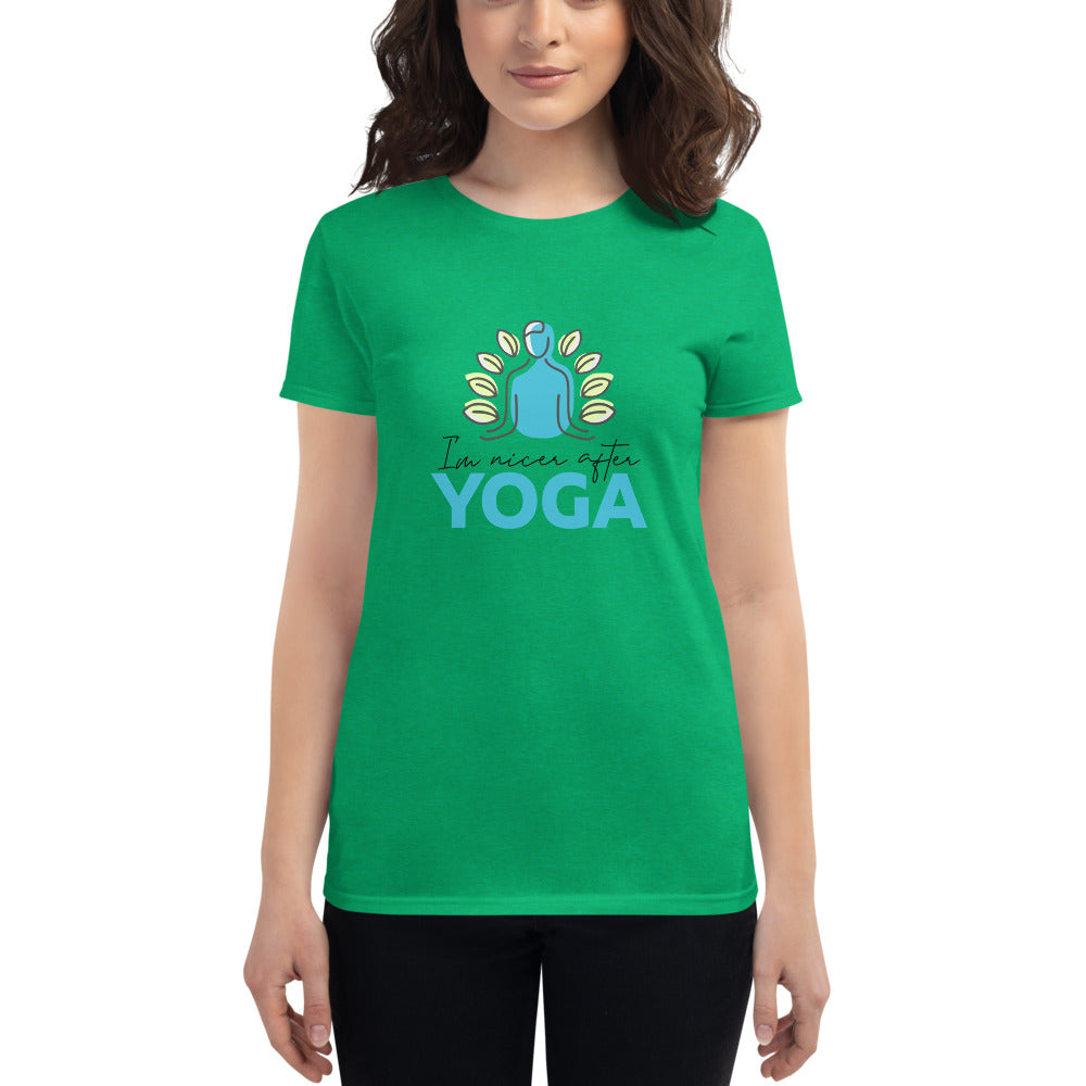 I'M NICER AFTER YOGA - Women's short sleeve t-shirt