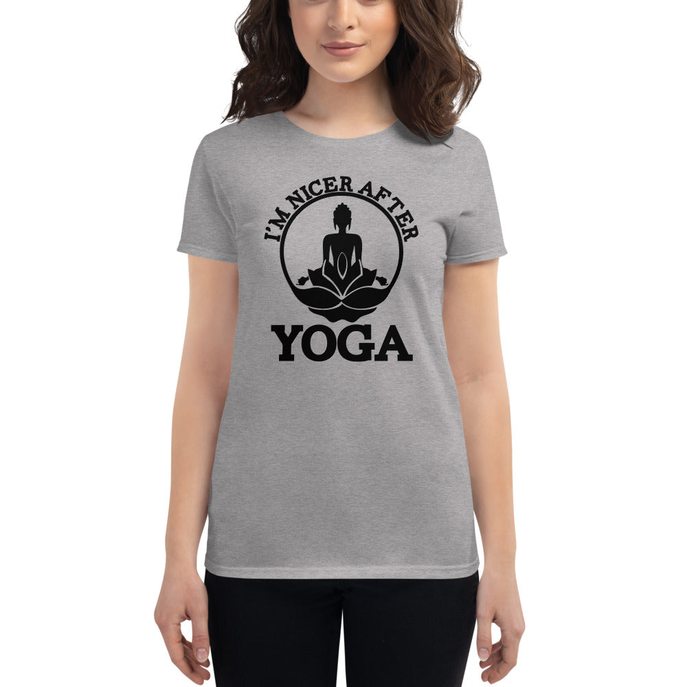 I'M NICER AFTER YOGA - Women's short sleeve t-shirt