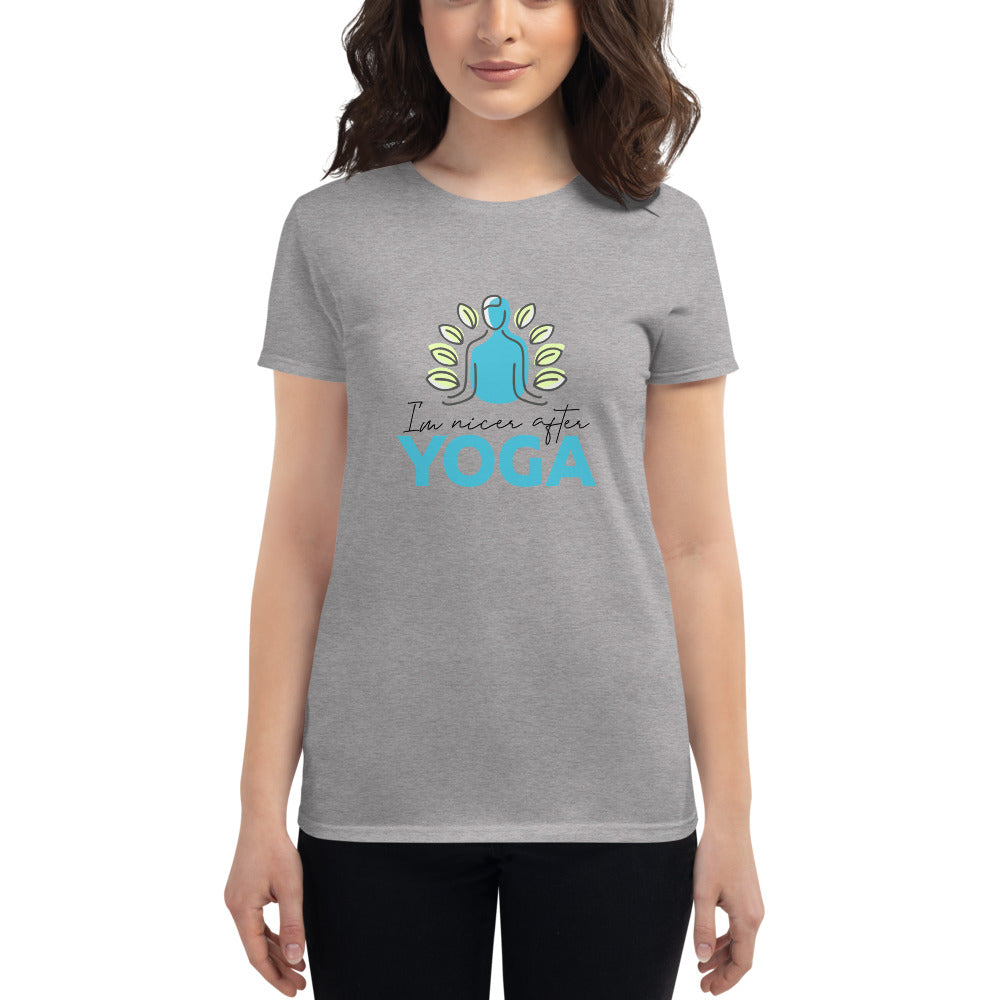 I'M NICER AFTER YOGA - Women's short sleeve t-shirt