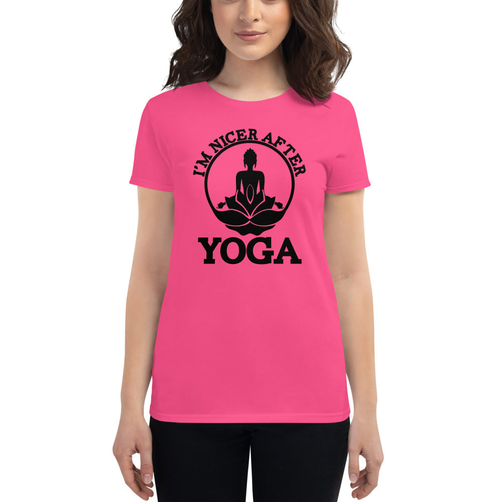 I'M NICER AFTER YOGA - Women's short sleeve t-shirt