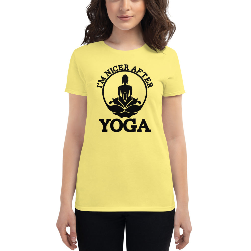 I'M NICER AFTER YOGA - Women's short sleeve t-shirt