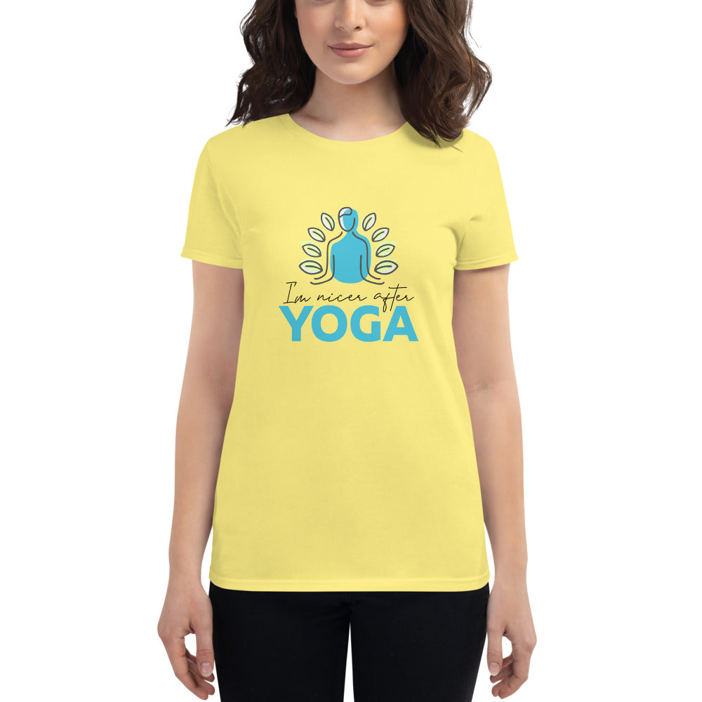 I'M NICER AFTER YOGA - Women's short sleeve t-shirt