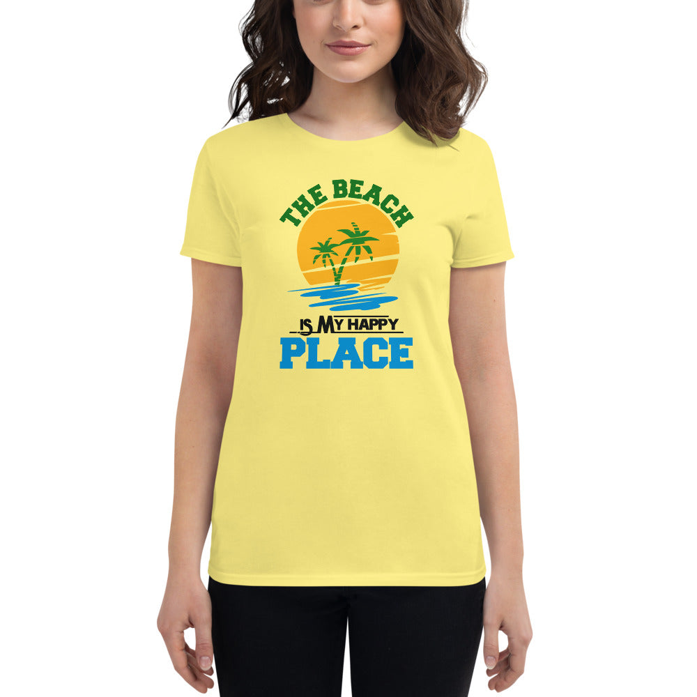 THE BEACH IS MY HAPPY PLACE - Women's short sleeve t-shirt