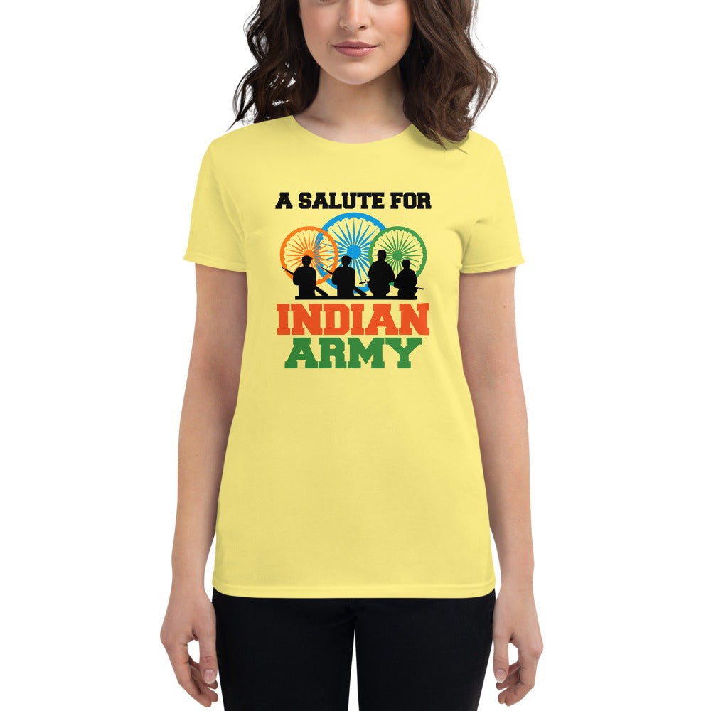 A SALUTE FOR INDIAN ARMY - Women's short sleeve t-shirt